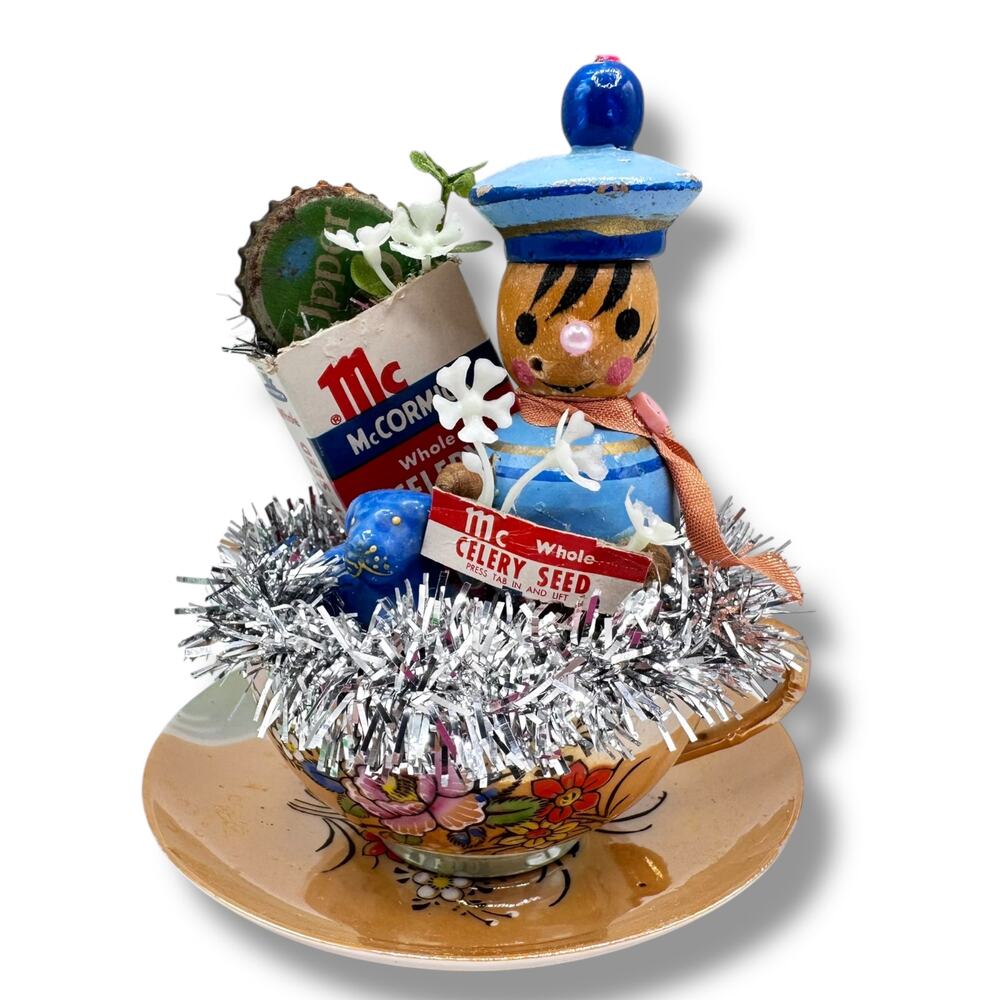 Sailor McCormick Vintage Teacup Assemblage by Kitsch Emporium